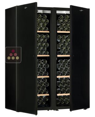 Combination of 2 single temperature wine cabinets for ageing and/or service - Storage shelves TRANSTHERM