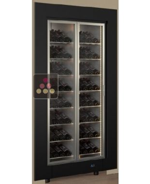 Professional built-in multi-temperature wine display cabinet - Inclined bottles CALICE DESIGN