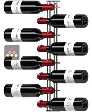 Horizontal wall rack for 8 x 75cl bottles VISIORACK