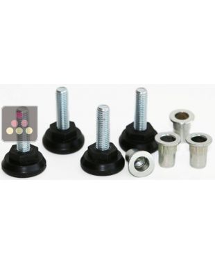 Set of 4 adjustable feet for Visiobois/Visiobox furniture VISIORACK