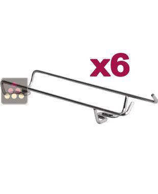 Set of 6 bottle holders in chrome steel wire, to be installed VISIORACK