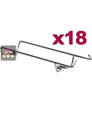 Set of 18 bottle holders in chrome steel wire, to be installed VISIORACK