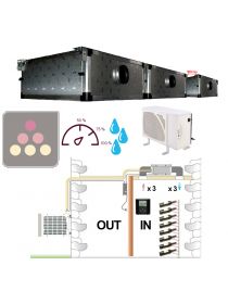 Air conditioner for wine cellar up to 4000W/6°C with doble ducted evaporator and humidifier - Horizontal ducting - Specific version FRIAX