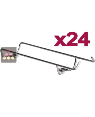 Set of 24 bottle holders in chrome steel wire, to be installed VISIORACK