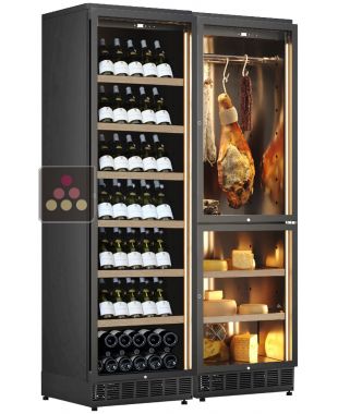 Built-in combination of a multi-temperature wine cabinet, a cheese and cured meat cabinet CALICE