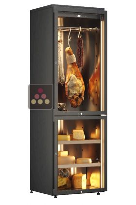 Freestanding combination of cured meat and cheese cabinets - Right hinged