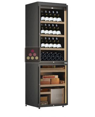 Free standing combination of a single temperature wine cabinet and cigar humidor
 CALICE