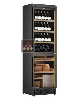 Built-in combination of a single temperature wine cabinet and cigar humidor
 CALICE