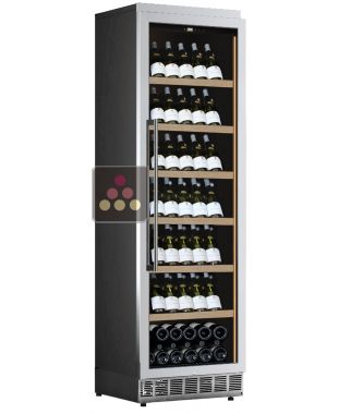 Single temperature built in wine storage and service cabinet - Stainless steel front - Inclined bottles CALICE
