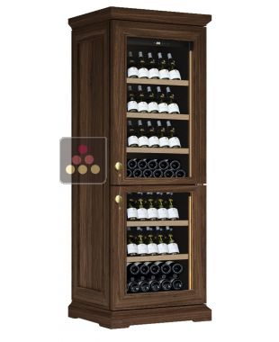 Dual temperature wine cabinet for service or storage - Inclined bottle display CALICE