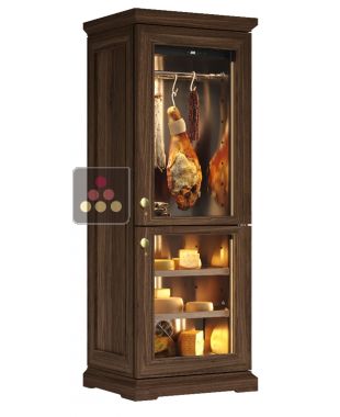 Freestanding combination of cured meat and cheese cabinets CALICE