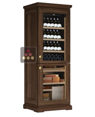 Free standing combination of a single temperature wine cabinet and cigar humidor
 CALICE