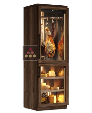 Freestanding combination of cured meat and cheese cabinets CALICE