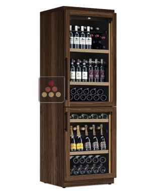 Dual temperature wine cabinet for service and/or storage - Combined bottle display CALICE