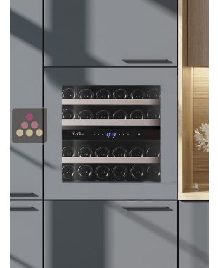 Dual temperature built in wine cabinet for service self-ventilated with a customizable front LE CHAI