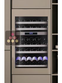 Dual temperature built in wine cabinet for service or aging self-ventilated with a customizable front LE CHAI