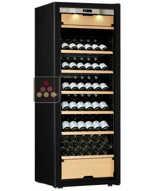 Multi-Purpose Ageing and Service Wine Cabinet for cold and tempered wine - 3 temperatures - Inclined bottles - Full Glass door TRANSTHERM