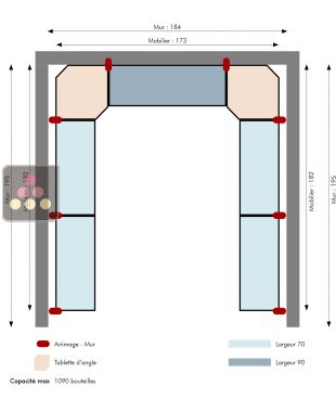 Arrangement of 1090 bottle cellars - Specific manufacturing - Essentiel System ARCHITECTURE INTERIEURE DU VIN