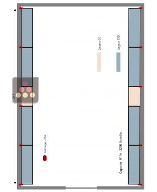 Arrangement of 3296 bottles cellars - Specific manufacturing - Essentiel System Ma Cave à Vin