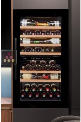 Dual temperature built in wine service cabinet