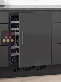 Dual temperature built in wine cabinet for storage and/or service - Push open door and customizable front LE CHAI