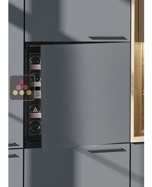 Dual temperature built in wine cabinet for service self-ventilated with a customizable front LE CHAI