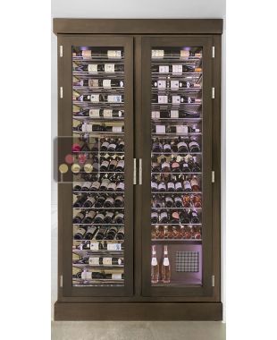 Custom made wine cellar with 2 serving temperatures and 2 glass sides - Steel structure Ma Cave à Vin