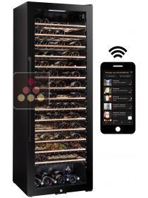 Connected mono or multi-temperature wine cabinet for service and storage with smart shelves La SOMMELIERE