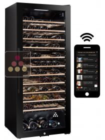 Connected mono or multi-temperature wine cabinet for service and storage with smart shelves La SOMMELIERE