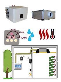 Air conditioner for wine cellar 1650W - Ductable evaporator - Water-cooled condensing - Cold, humidifier and heating  FRIAX
