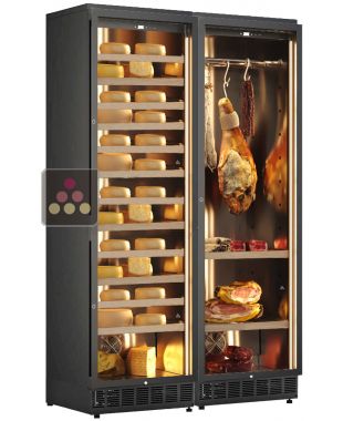 Freestanding built-in combination of cheese and cured meat cabinets CALICE