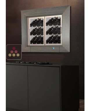 Built-in multi-temperature wine display cabinet - Inclined presentation - Flat frame CALICE DESIGN