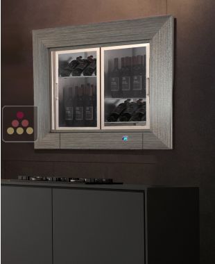 Built-in multi-temperature wine display cabinet - Mixed equipment - Flat frame CALICE DESIGN