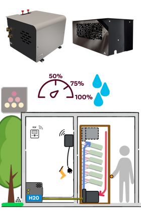 Air conditioner for wine cellar 780W - Wine cabinet evaporator - Water-cooled condensing - Cooling and Humidifying