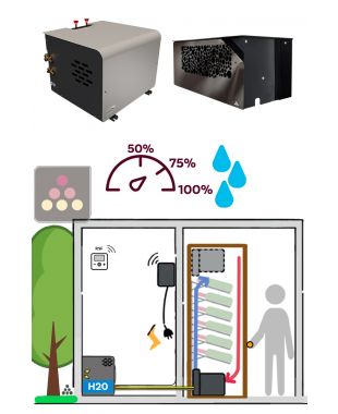 Air conditioner for wine cellar 780W - Wine cabinet evaporator - Water-cooled condensing - Cooling and Humidifying FRIAX