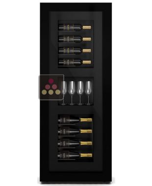 Refrigerated wine frame display for 8 bottles and 4 glasses CALICE DESIGN