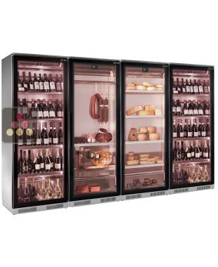 Combination of 4 refrigerated display cabinets for wine, cold cuts and cheese BRERA