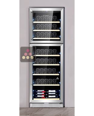 Built-in 2 temperature wine cabinet for service or storage - 2 independent zones La SOMMELIERE