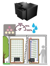 Monobloc air conditionner 1 temperature for wine cabinet without underfloor space 680W - Up evacuation - Cooling and humidifying FRIAX