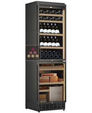 Built-in combination of a single temperature wine cabinet and cigar humidor
 CALICE