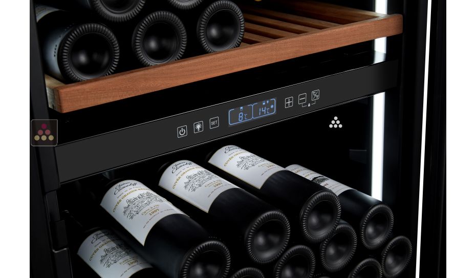 Connected 2 temperature wine cabinet for service and storage 