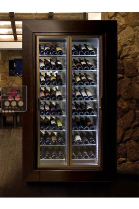 Wine display cabinets for central installation for 2 facings - Home - Flat frame - Inclined bottles