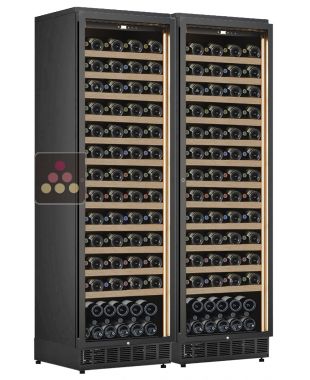 Built-in combination of 2 single-temperature wine cabinets for service or storage CALICE