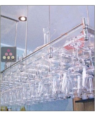 Suspended Glass Holder in Clear Plexiglass - 24 glasses SOBRIO