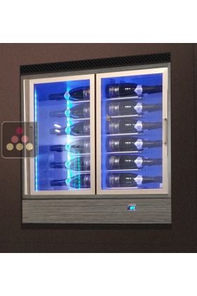 Built-in multi-temperature wine display cabinet - 36cm deep - Horizontal bottles - with front frame only