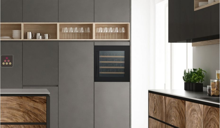 Dual temperature built-in wine service cabinet 