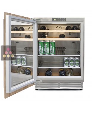 Built-in refrigerator with dressable front - Stainless steel interior - 143L FHIABA
