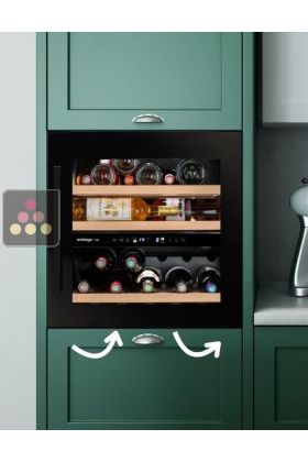 Dual temperature built in wine service cabinet