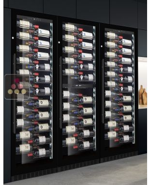 Built-in combination of 3 wine service or storage cabinets - 4-temperatures LE CHAI