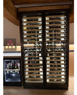 Custom-made N°1 single-temperature wine cabinet - steel frame- 359 Bottles - Sliding and présentation shelves Ma Cave à Vin